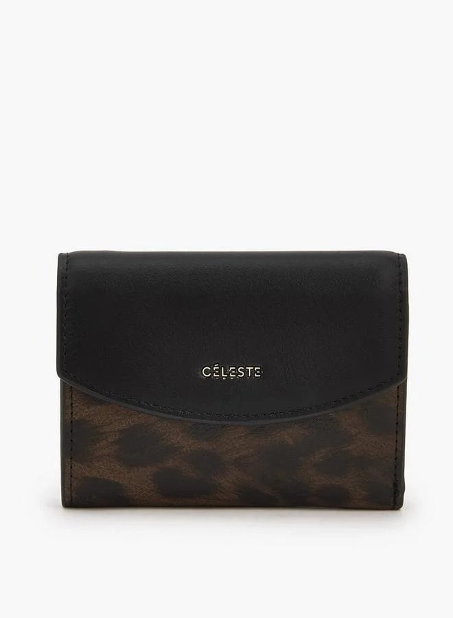 سيليست Animal Print Wallet With Snap Button Closure